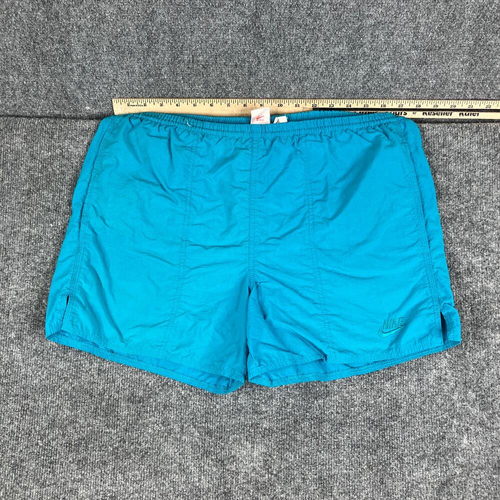 Nike Swim Trunks Mens M Teal Blue Lined Quick Dry Nylon Drawstring‎ Swim Shorts